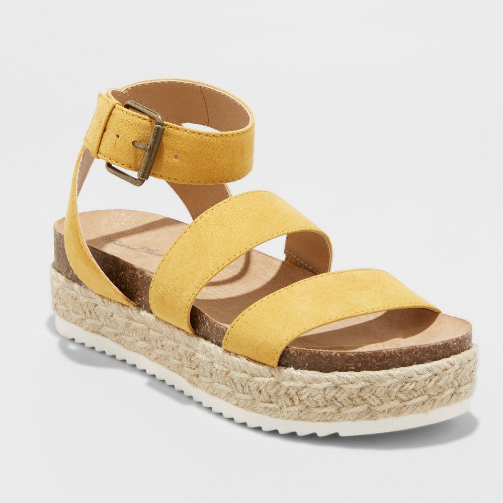 Women's Agnes Quarter Strap Espadrille Sandals - Universal Thread Yellow 7.5 | Target