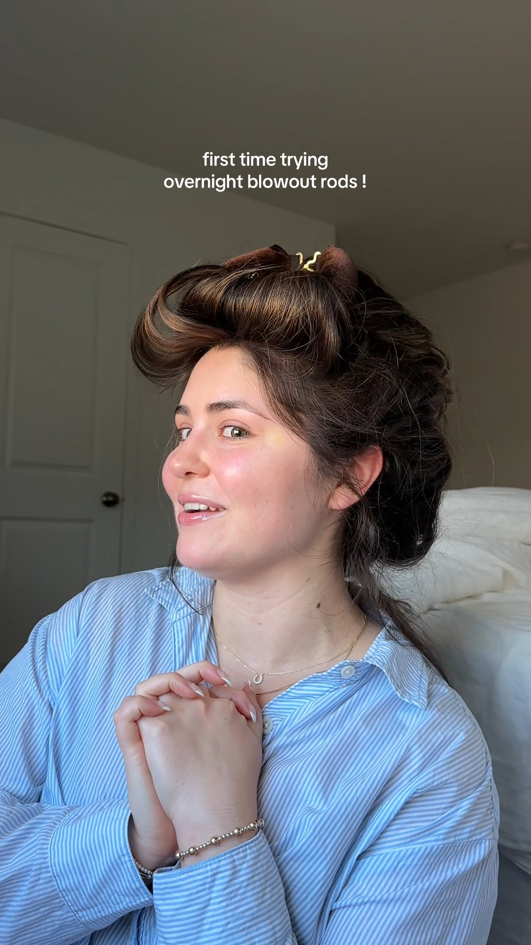 Trying out overnight blowout rods for the first time! I purchased the three rod pack, and I think this fit my length and hair fullness well. Going to try new techniques to master this because it held my curls/shape of my blowout so well 🤎

Blowout, overnight blowout, Heatless hairstyle, Heatless curls, blowout Toronto, nighttime hair routine, hair care, taking care of your hair 

#LTKBeauty #LTKselfcare