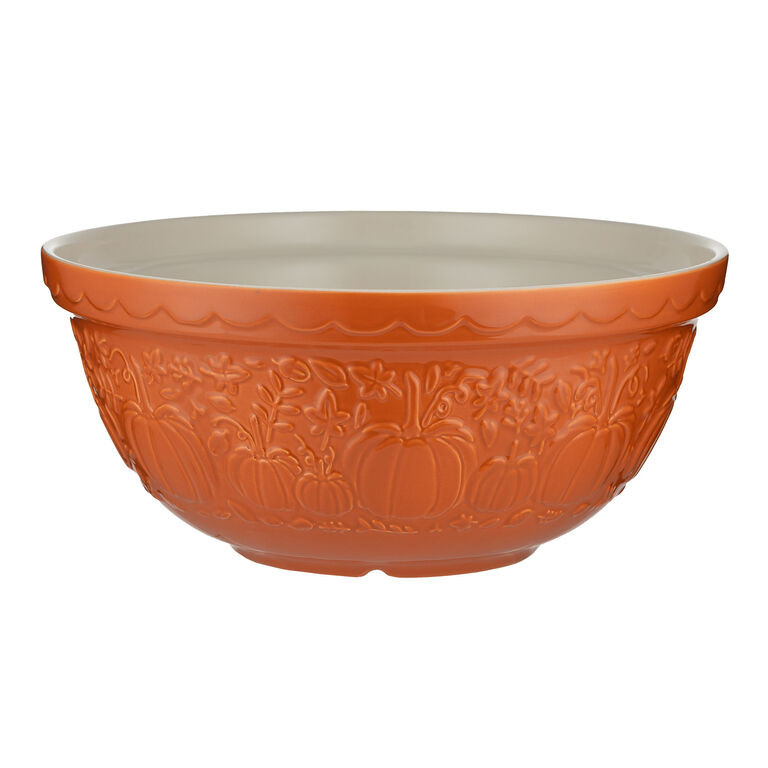 Mason Cash Large Orange Pumpkin Patch Mixing Bowl | World Market