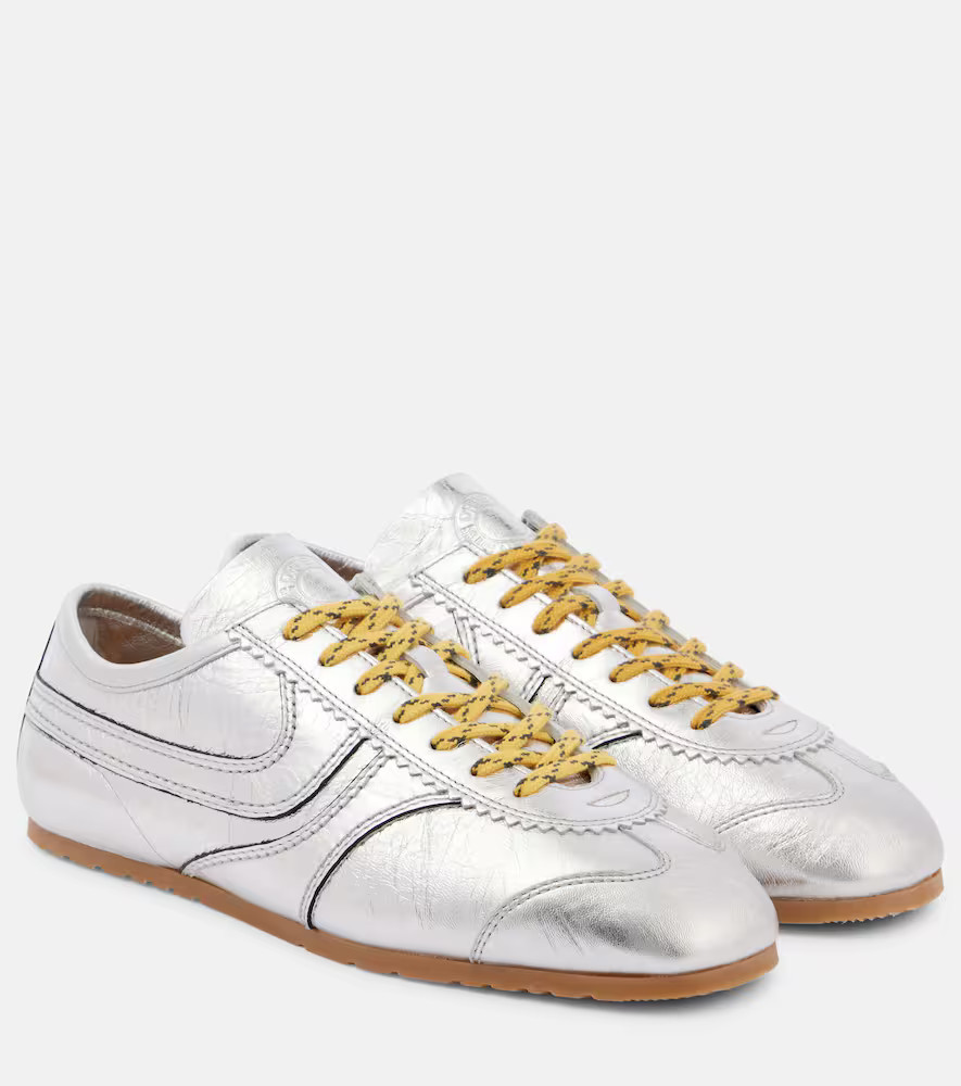 Dries Van Noten Metallic leather sneakers | Mytheresa (US/CA)