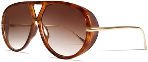 Retro Gold Aviator Sunglasses for Women Men, 2026 Metal Oversized 70s Aviators Black Sun Glasses | Amazon (US)