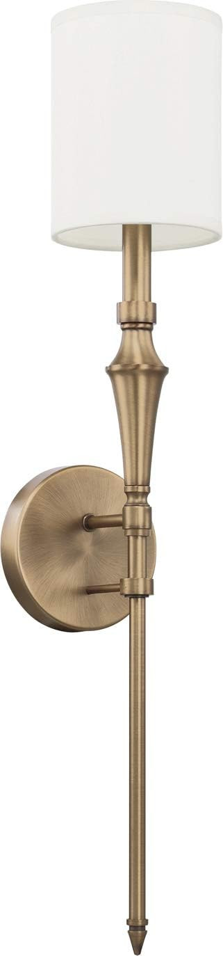 Capital Lighting 628416AD-684 Amelia Decorative White Fabric Torchiere Wall Sconce, 1-Light 60 Wa... | Amazon (US)