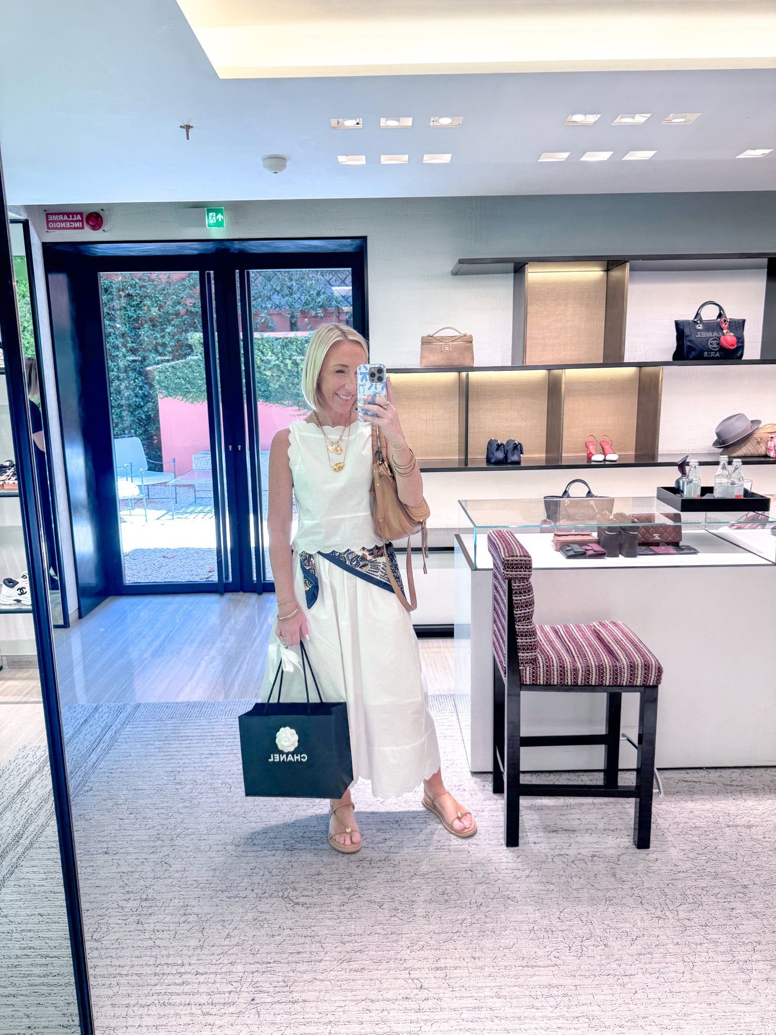 Mid day outfit change for our last day in Rome (for sightseeing, lunch, and shopping):
• white skirt set - size XS. (Use code 20LESLIE for 20% off).

#LTKSeasonal #LTKootd #LTKOver40