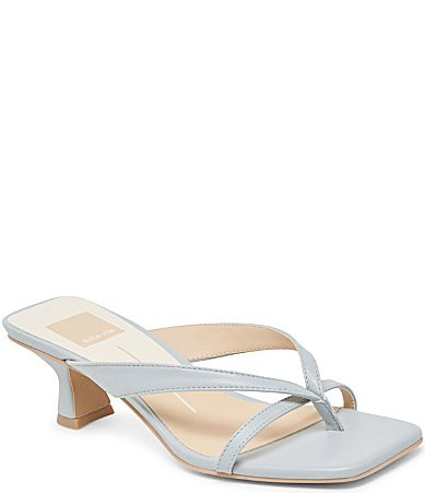 Dolce Vita Brevel Leather Thong Kitten Heel Dress Sandals - 6.5 | Dillard's