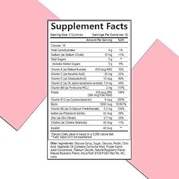 The Beauty Box Hair Vitamin Gummies - Biotin 5000mcg Vitamin E & C, Vegetarian, Non-GMO, Support ... | Amazon (US)