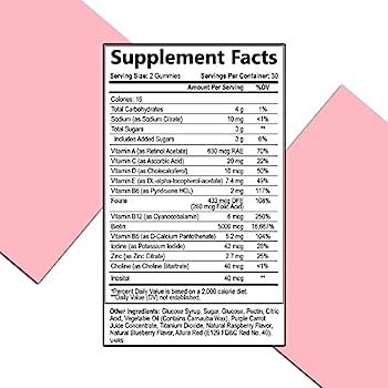 The Beauty Box Hair Vitamin Gummies - Biotin 5000mcg Vitamin E & C, Vegetarian, Non-GMO, Support ... | Amazon (US)