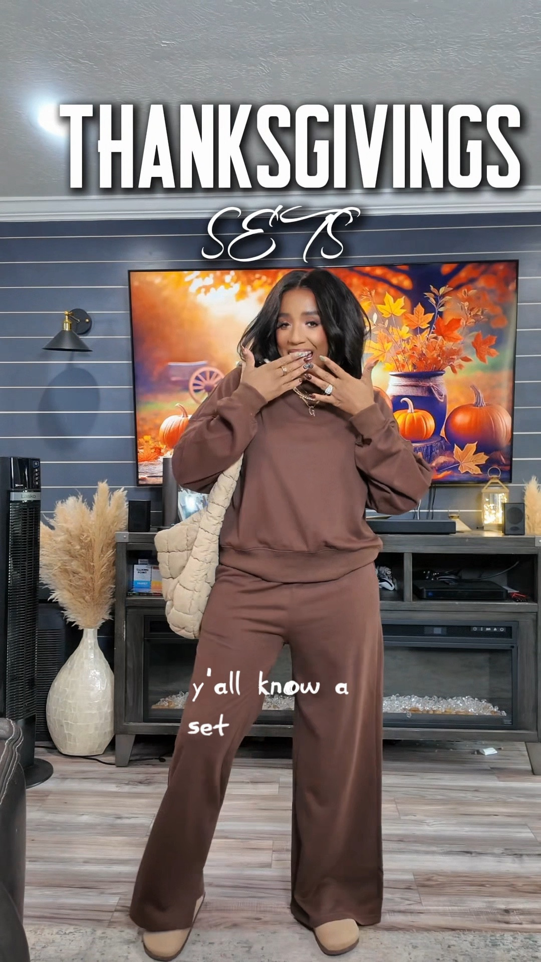 Thanksgiving outfit inspo 🍂✨ All comfy, chic, and AFFORDABLE!
I’m wearing a Large in the brown wide-leg set, Medium in the tan pleated set, Medium in the leopard set, and Medium in the brown crop-leg set.
Perfect for hosting, traveling, family photos, or just looking cute while eating ALL the good food. Soft, stretchy, flattering & under budget! 🤎🍁

Everything is linked for you on my LTK!

#thanksgivingoutfit #thanksgivingstyle #fallfashionfinds #amazonsets #amazonfashionfinds #neutraloutfit #cozychic #holidayoutfits #affordablefashion #ltkfashion #ltkfall #ltkunder50 #ltkunder60 #fashionover40 #momstyleinspo #chicandcomfy #falloutfitideas #thanksgivinglook #matchingsets #loungewearset #leopardprintfashion #widelegpants #neutraltones #styleover30 #styleover40

#LTKMidsize #LTKOver40 #LTKHoliday