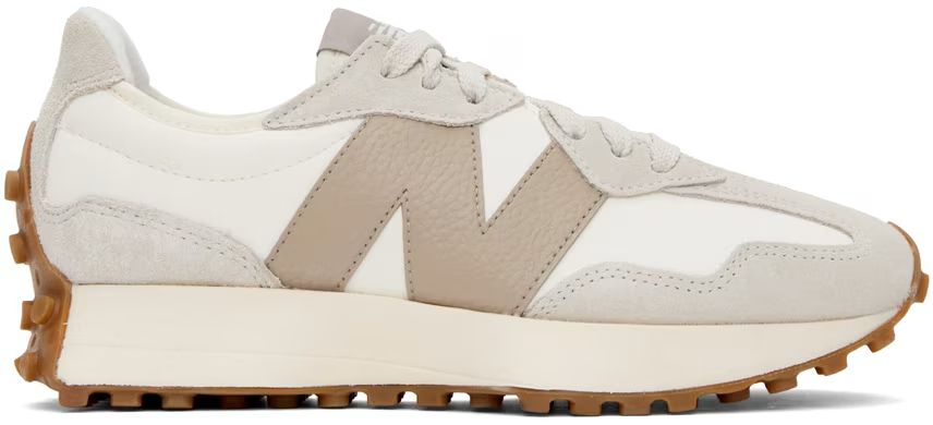 White & Taupe 327 Sneakers | SSENSE