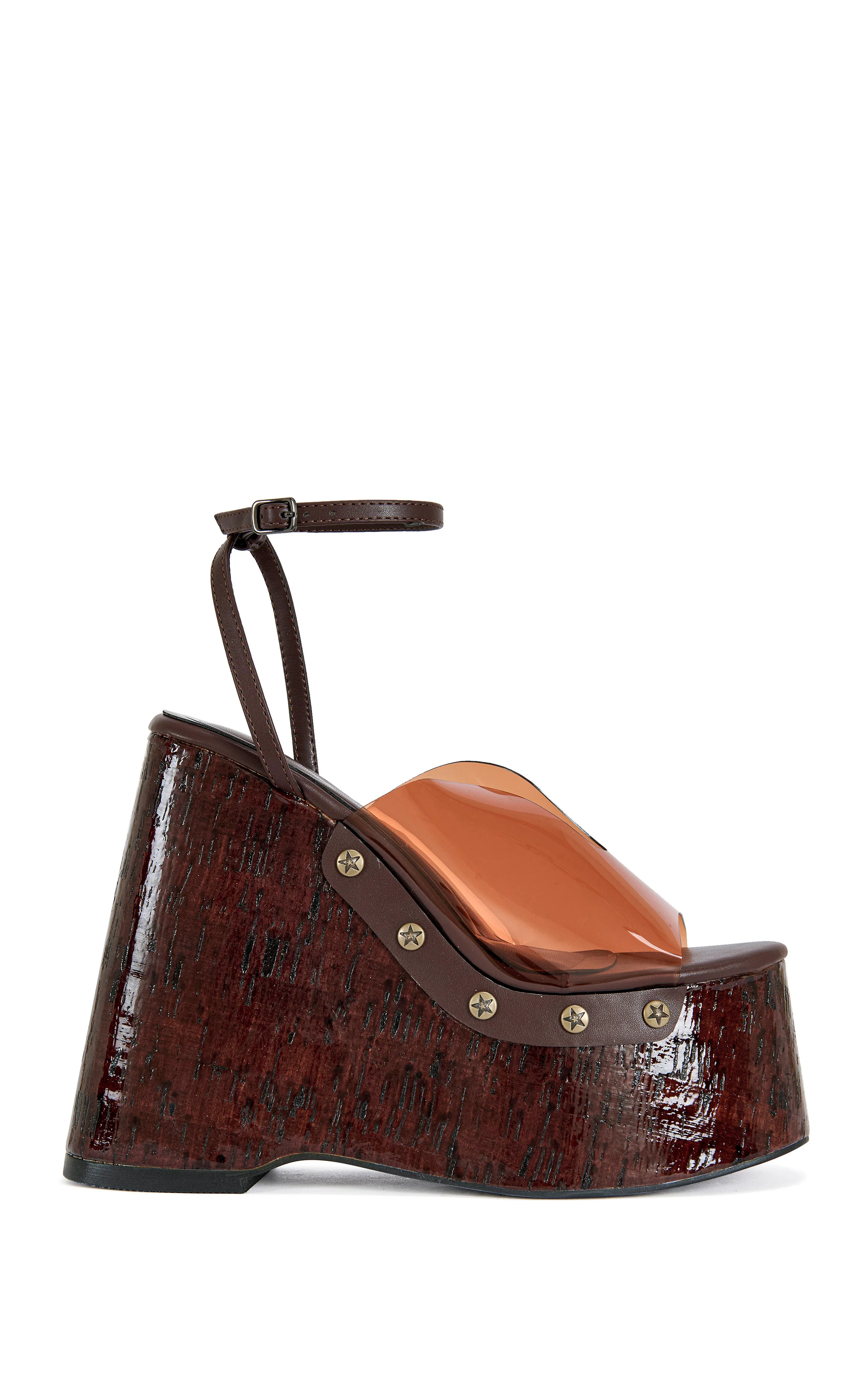 JENZA-CHOCOLATE PLATFORM WEDGE JELLY SANDAL | Azalea Wang