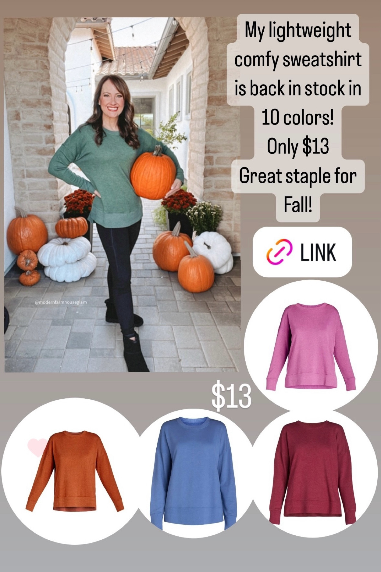 Back in stock alert! The viral split-hem lightweight sweatshirt from Walmart. I have this in three colors, green, red and pink/purple. Great staple for Fall! Wearing size small TTS. 
Thanks for using my links!  🤍XO Amy

#LTKFallSale #LTKSeasonal #LTKStyleTip
