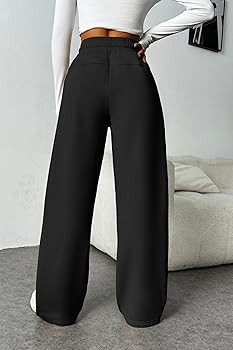 PINSPARK Womens Fleece Wide Leg Sweatpants High Waisted Athletic Sweat Pants Winter Baggy Workout... | Amazon (US)