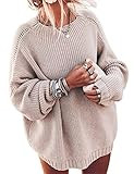 Ugerlov Women's Oversized Sweaters Batwing Sleeve Mock Neck Jumper Tops Chunky Knit Pullover Swea... | Amazon (US)