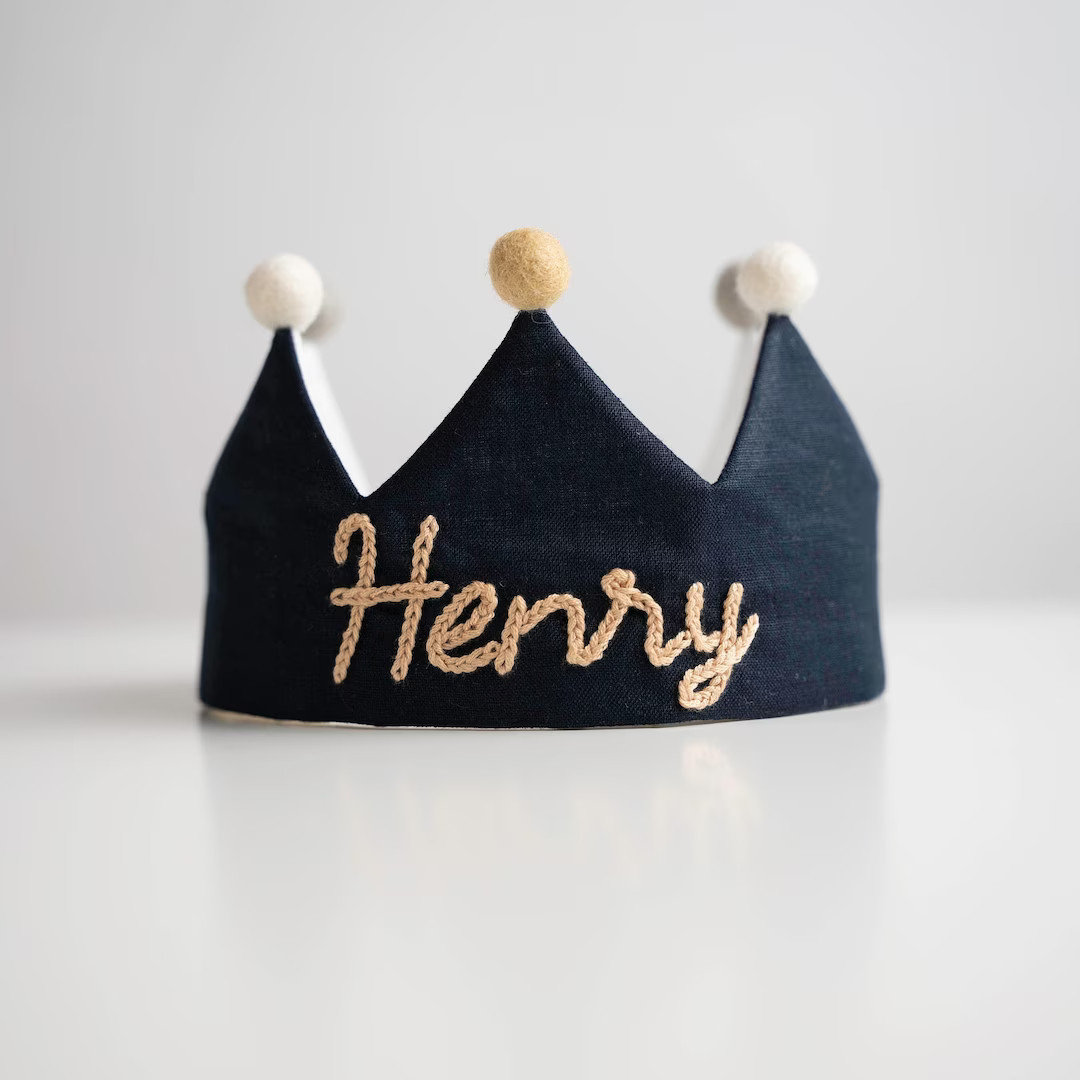 Hand Embroidered Crown for Baby and Children's Birthdays | Personalized Keepsake for First Birthd... | Etsy (US)