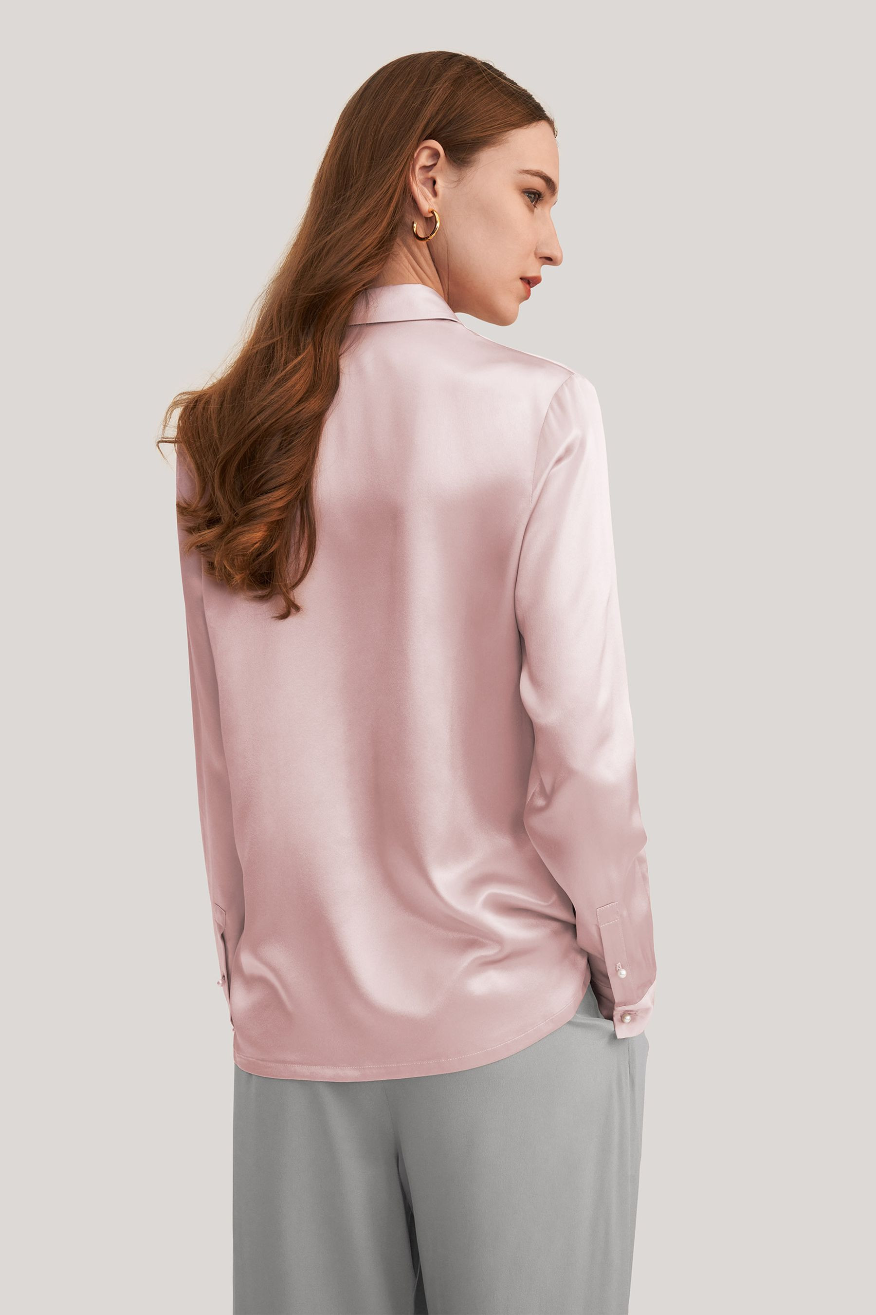 Chemise Classique En Soie À Boutons Nacrés | LilySilk