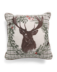 20x20 Deer Tapestry Plaid Wreath Pillow | Throw Pillows | Marshalls | Marshalls