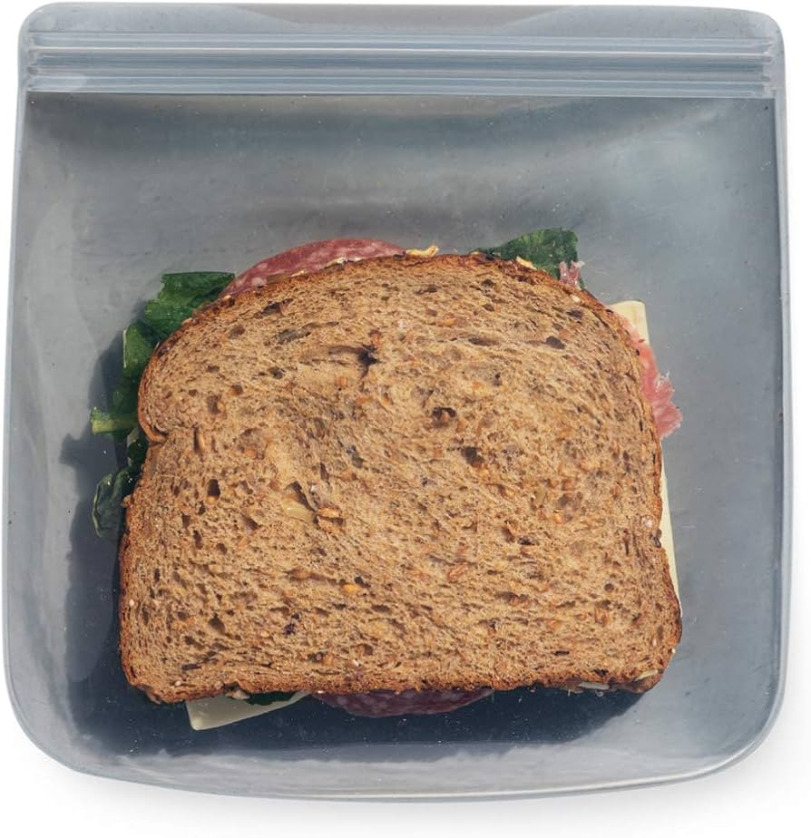 W&P Porter Silicone Reusable Storage Bag, Sandwich (34oz Flat), Slate, Food Storage Container, Mi... | Amazon (US)