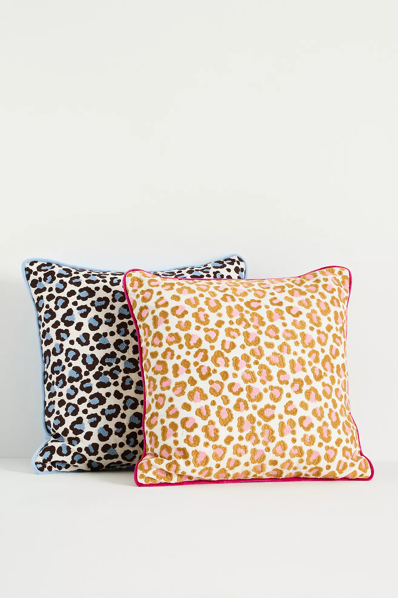 Ruthie Cotton Embroidered Leopard Pillow | Anthropologie (US)
