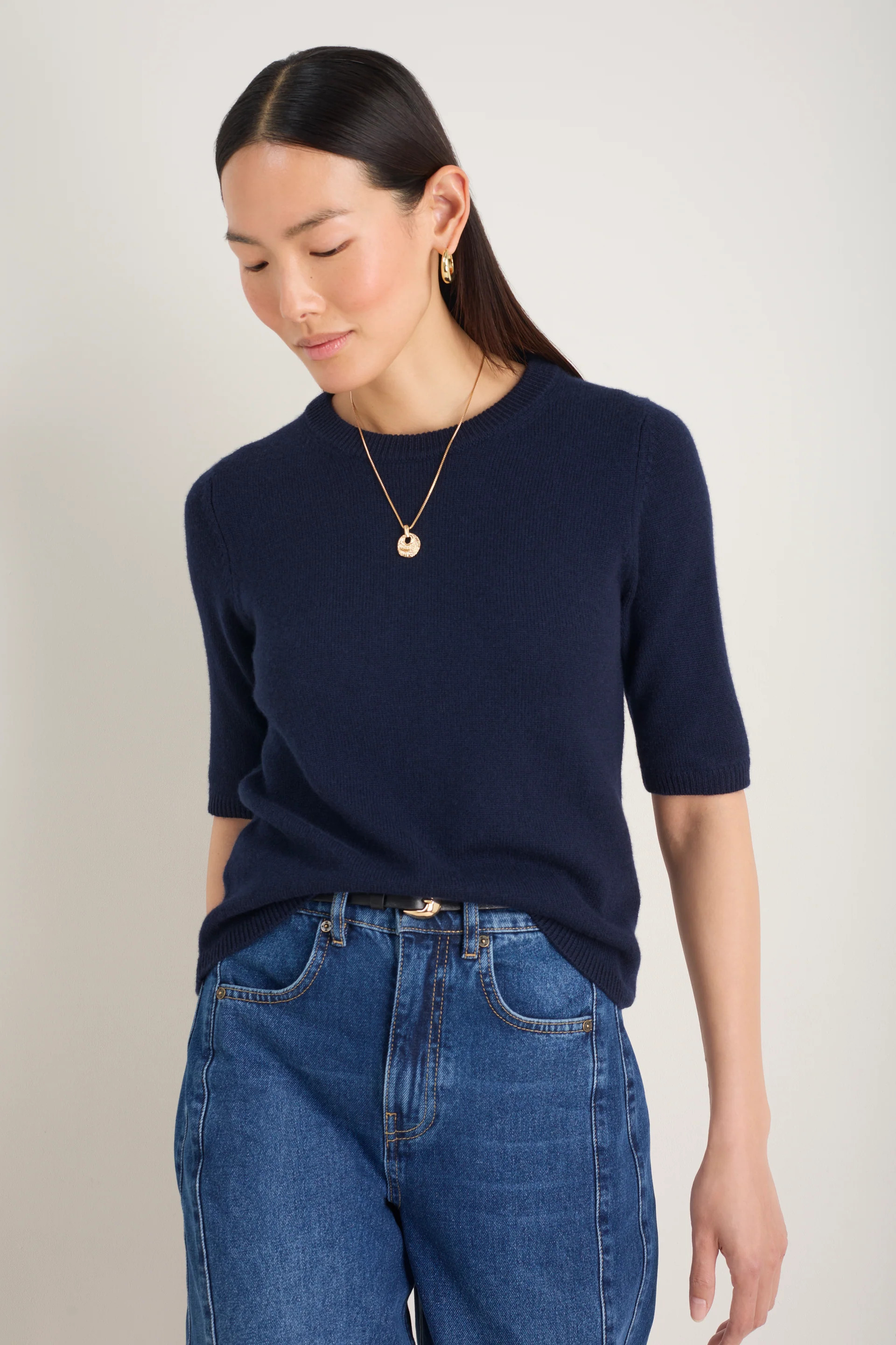 Caley Knitted Top - Midnight | WYSE London