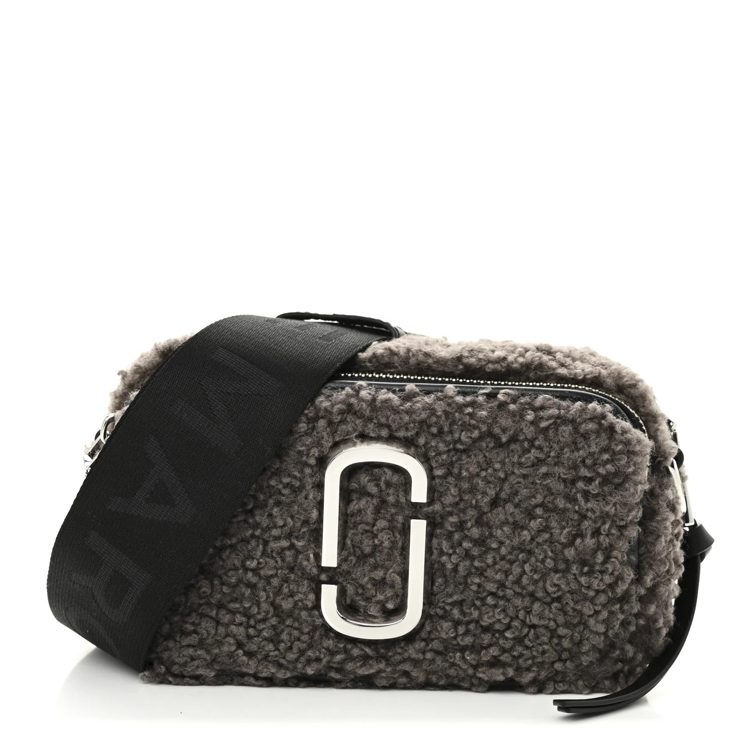Marc Jacobs Shearling Snapshot The Teddy Camera Bag Grey 1764275 | FASHIONPHILE (US)