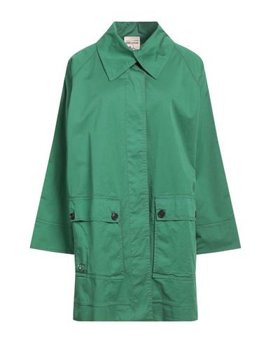 Semicouture Woman Overcoat & Trench Coat Green Size S Cotton, Elastane | YOOX (US)