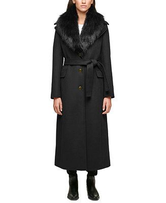 Calvin Klein Women's Faux-Fur-Collar Maxi Wrap Coat & Reviews - Coats & Jackets - Women - Macy's | Macys (US)