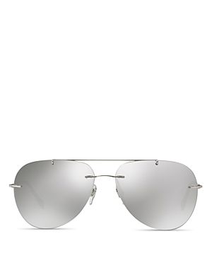 Prada Mirrored Rimless Aviator Sunglasses, 60mm | Bloomingdale's (US)