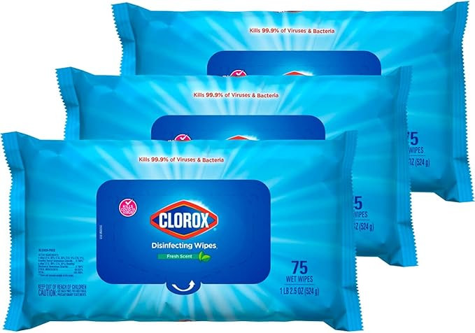 Clorox Disinfecting Wipes, Bleach Free Cleaning Wipes, Fresh Scent, Moisture Seal Lid, 75 Wipes, ... | Amazon (US)