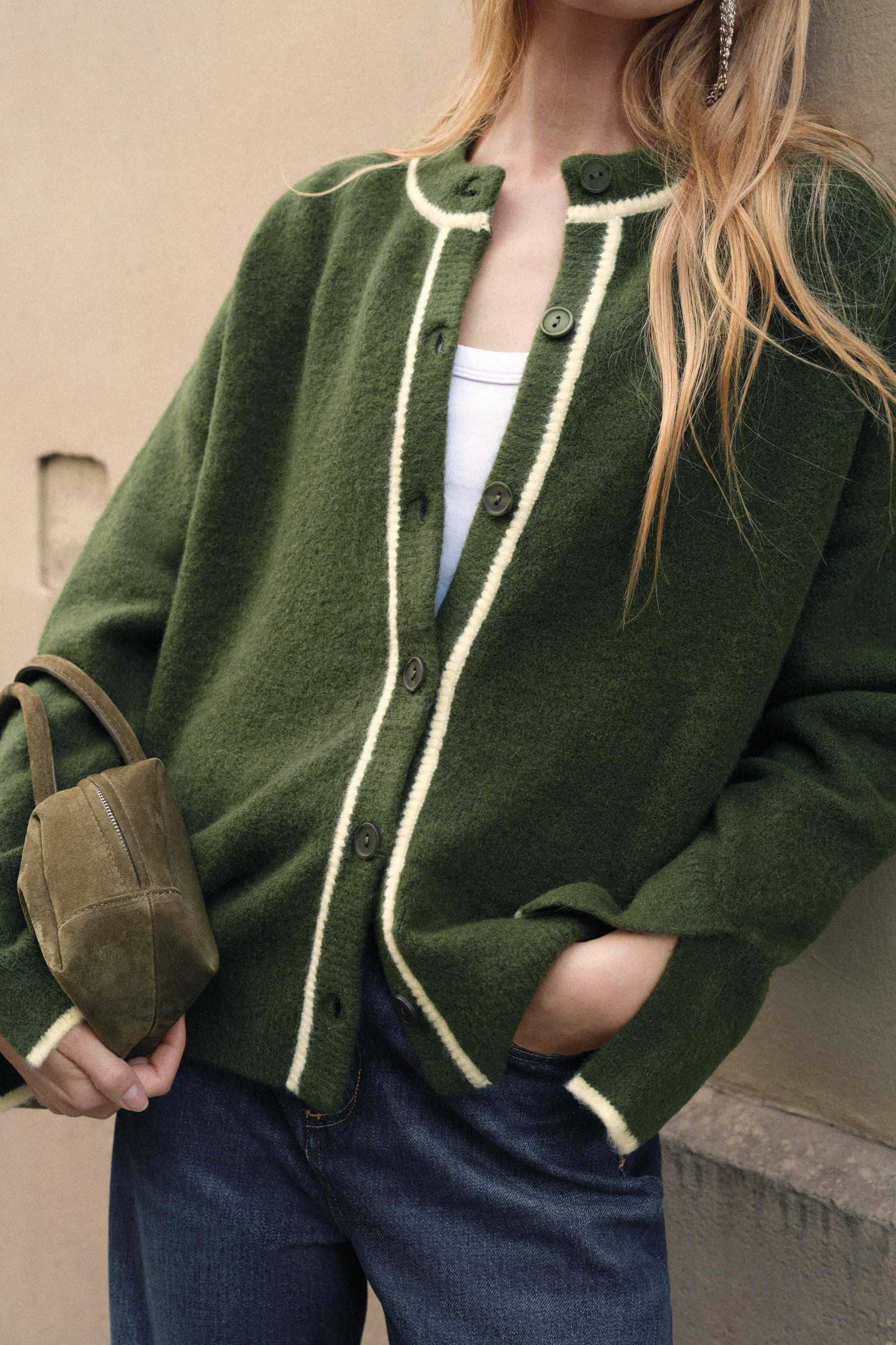 CONTRAST TRIM CARDIGAN | Zara US