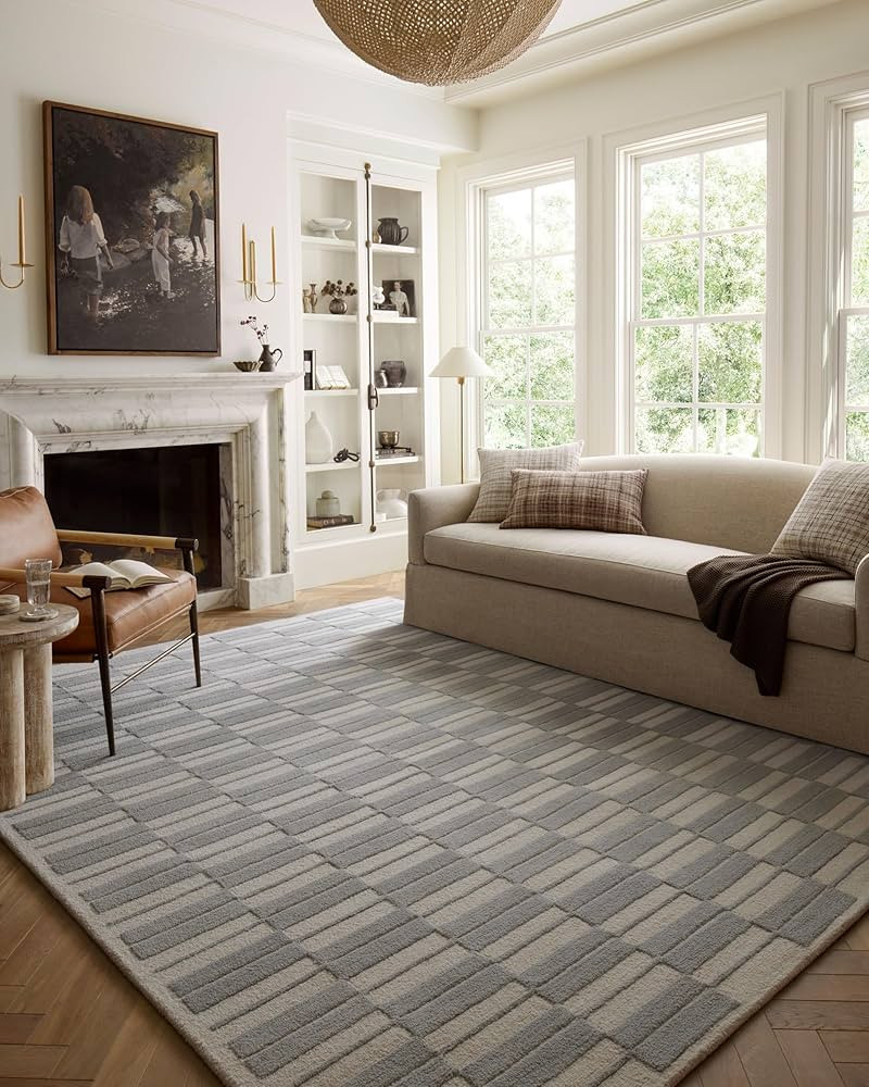 Loloi Chris Loves Julia Bradley Collection BRL-03 Ivory/Grey 7'-9" x 9'-9" Area Rug | Amazon (US)