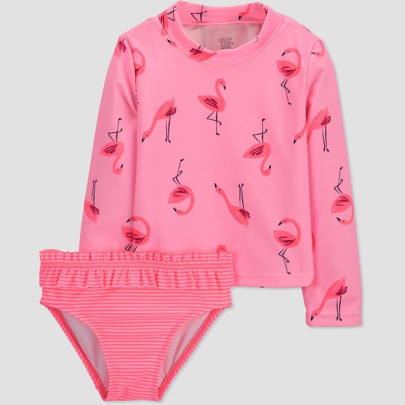 Toddler Girls' Flamingo Print Rash Guard Set - Just One You® made by carter's Pink | Target