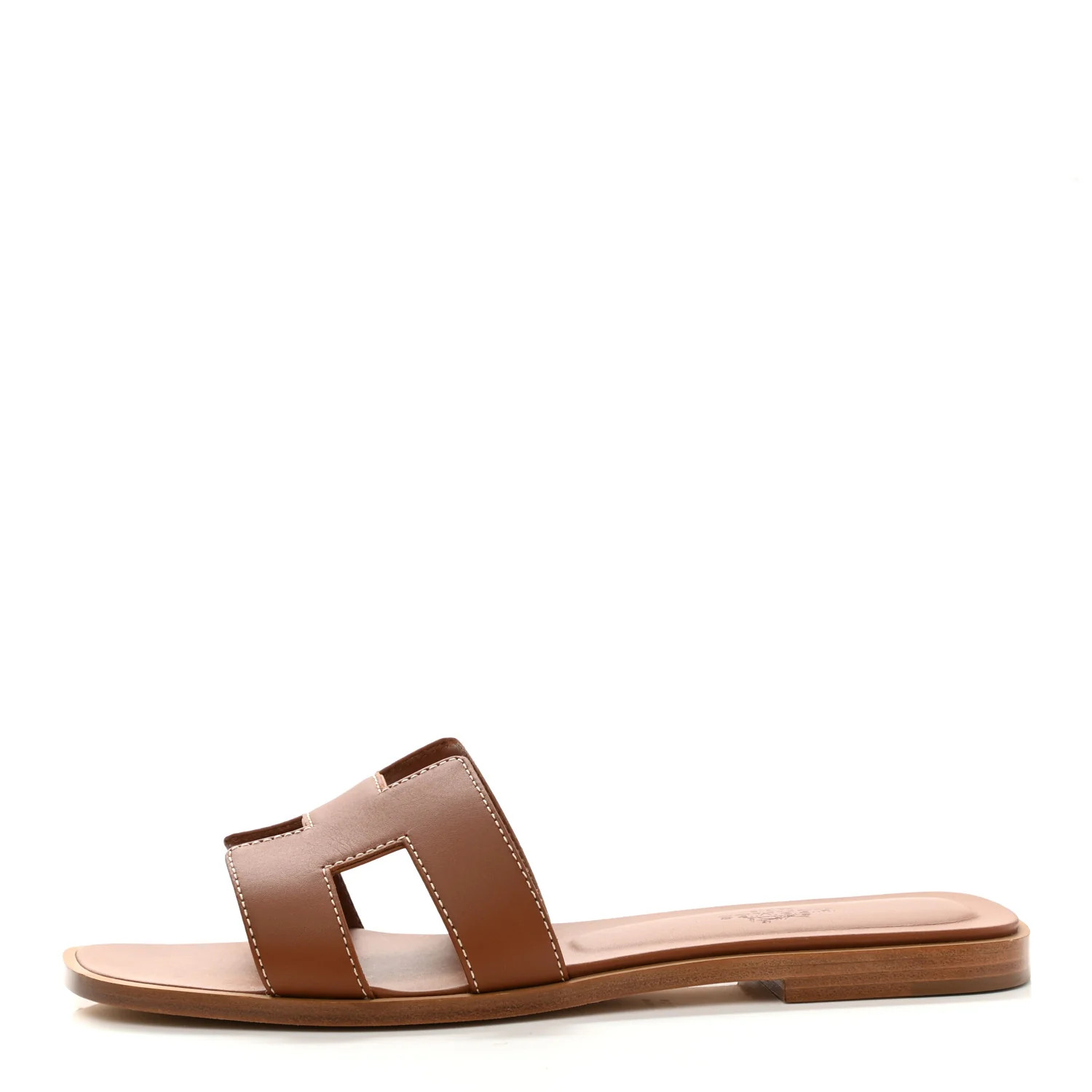 HERMES Box Calfskin Oran Sandals 37 Gold | FASHIONPHILE | FASHIONPHILE (US)