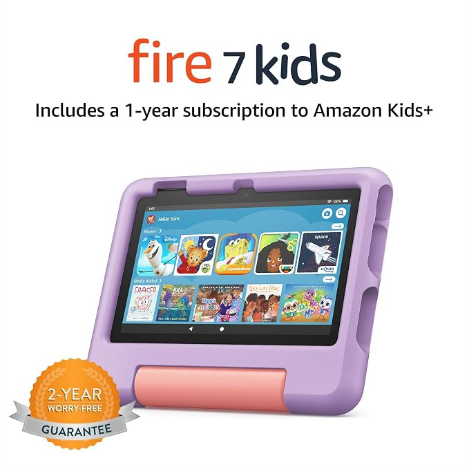 2022 Purple Fire 7 Tablet with 16 GB for Kids | Amazon | Amazon (US)