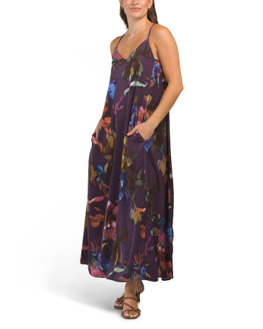 Floral Satin Maxi Slip Dress | TJ Maxx