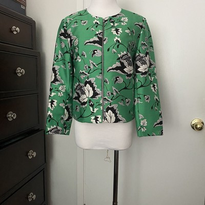 Diane von Furstenberg DVF Gabrielle Jacket Sz 4 Simple Toile Garden Kelly Green  | eBay | eBay US