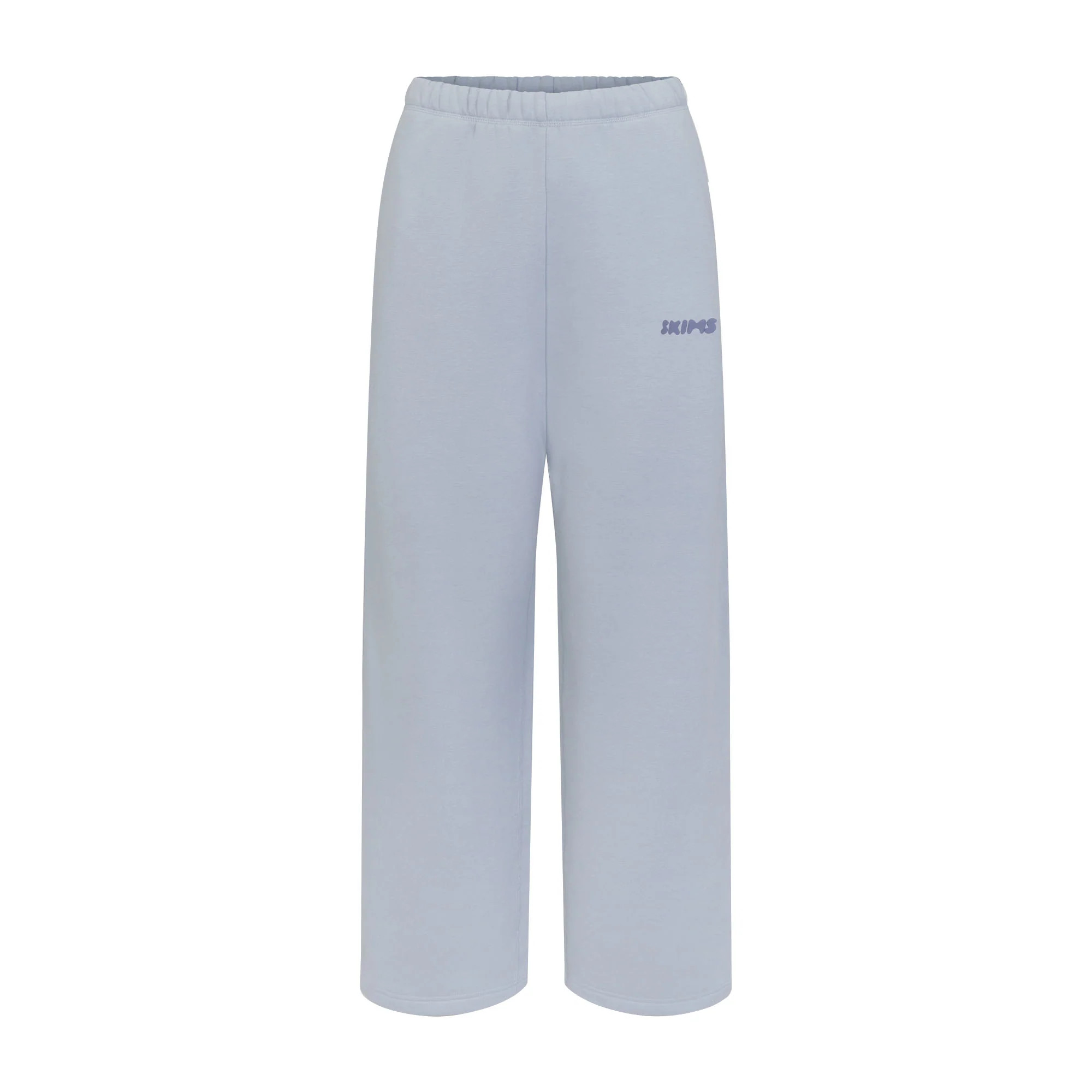SKIMS Straight Leg Pants With Embossed Logo | Blue | 4XL | Cotton Fleece | SKIMS (US)