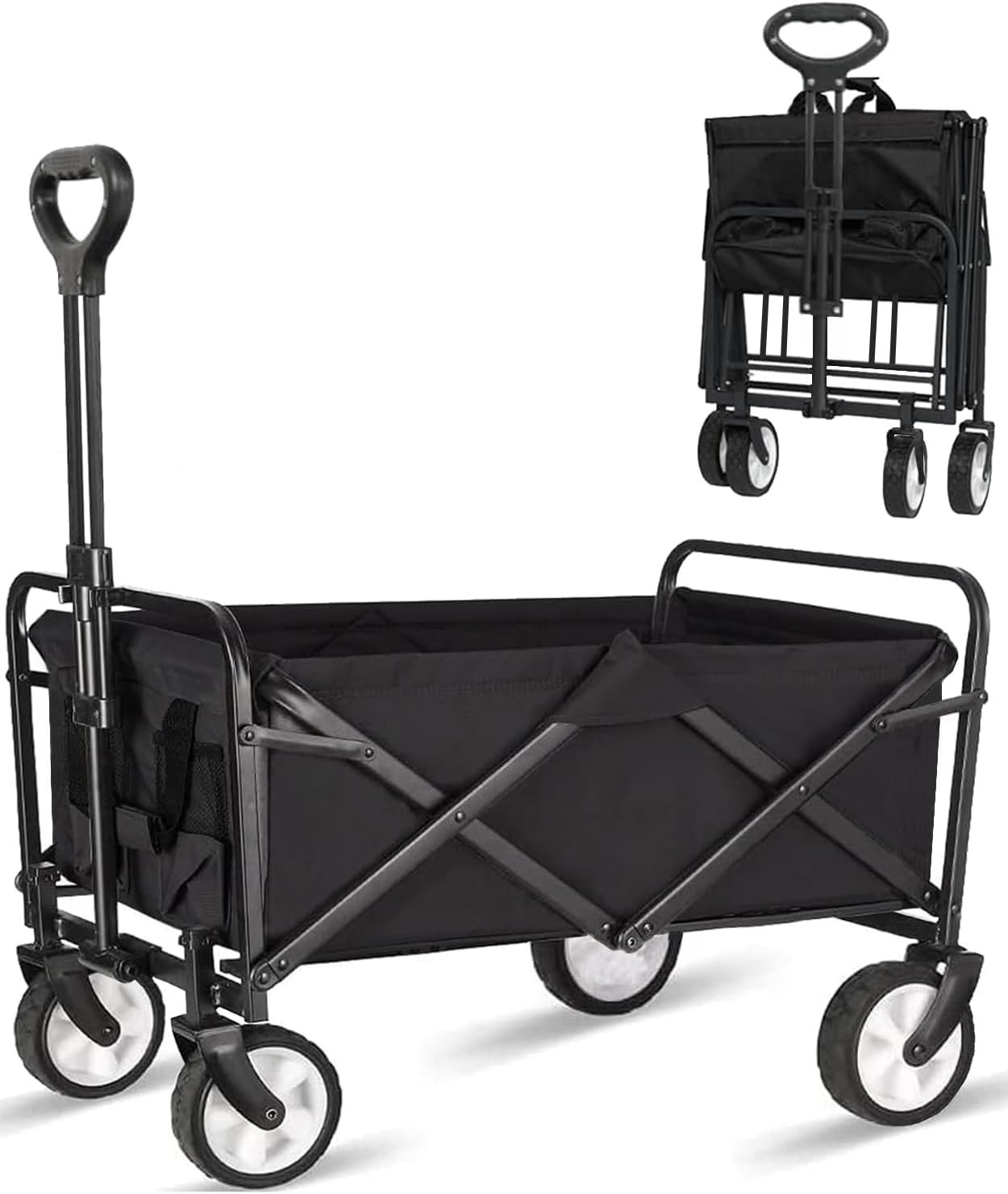 iHomey Collapsible Foldable Cart, Beach Cart Large Capacity, Heavy Duty Folding Wagon Portable, C... | Amazon (US)