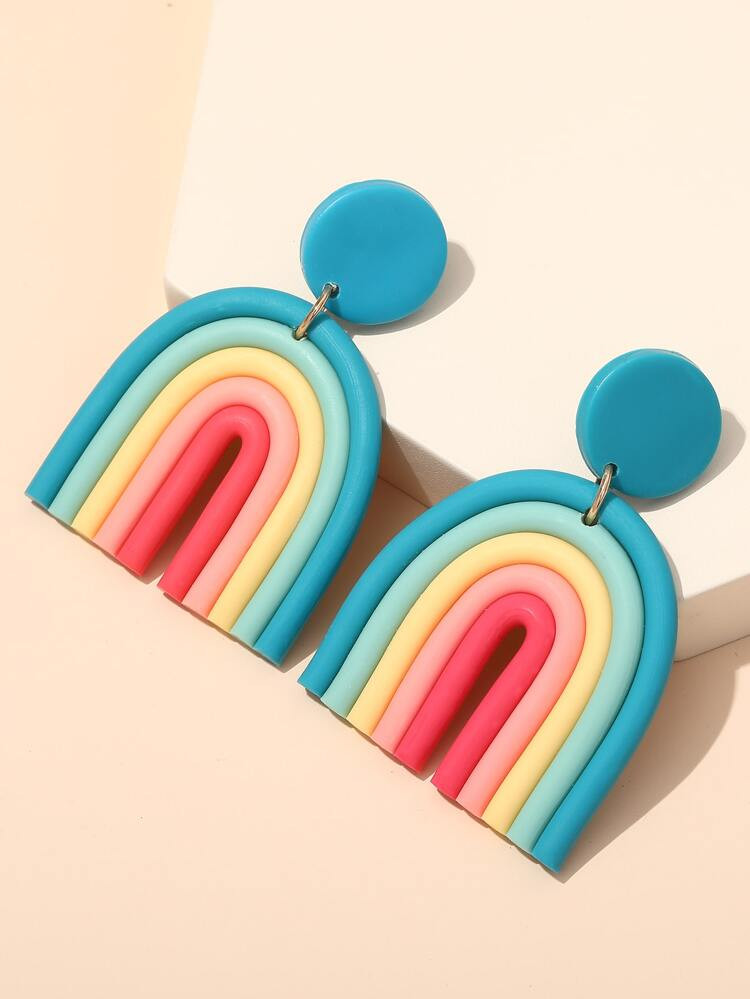Colorblock Resin Earrings | SHEIN