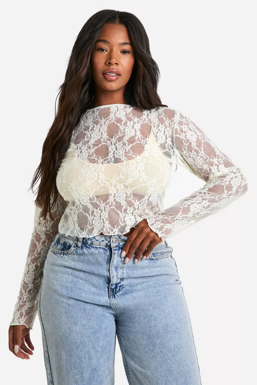 Plus Lace Top | boohoo (US & Canada)