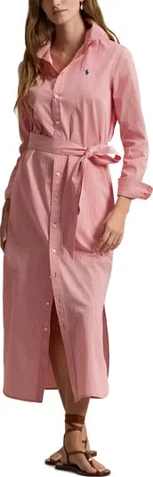 Tie Waist Long Sleeve Maxi Shirtdress | Nordstrom