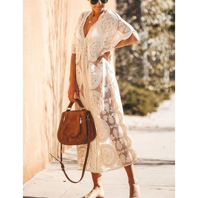 Bsubseach Womens Beachwear Turkish Kaftan Long Swimsuit Cover up Caftan Beach Dress | Walmart (US)