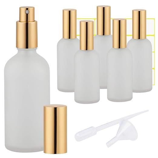 Glass Spray Bottles,Refillable Perfume Atomizer,Fine Mist Spray,Frosted 4oz 6 PACK | Amazon (US)