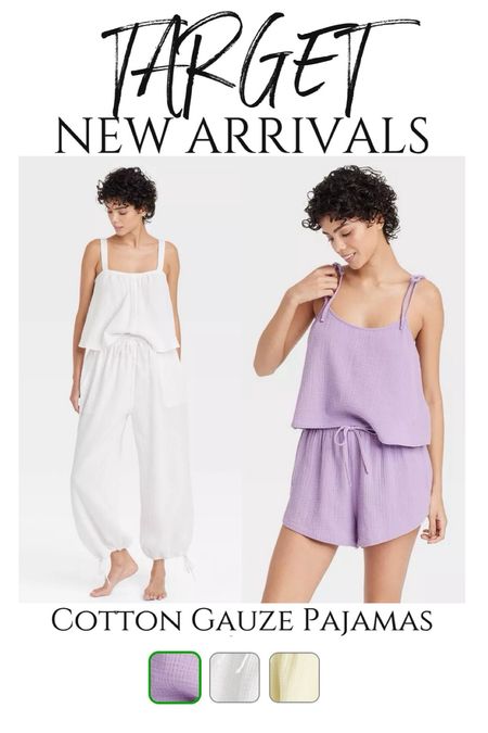 Target new arrivals cotton gauze pajamas in three colors 

#LTKFindsUnder50 #LTKTravel #LTKStyleTip