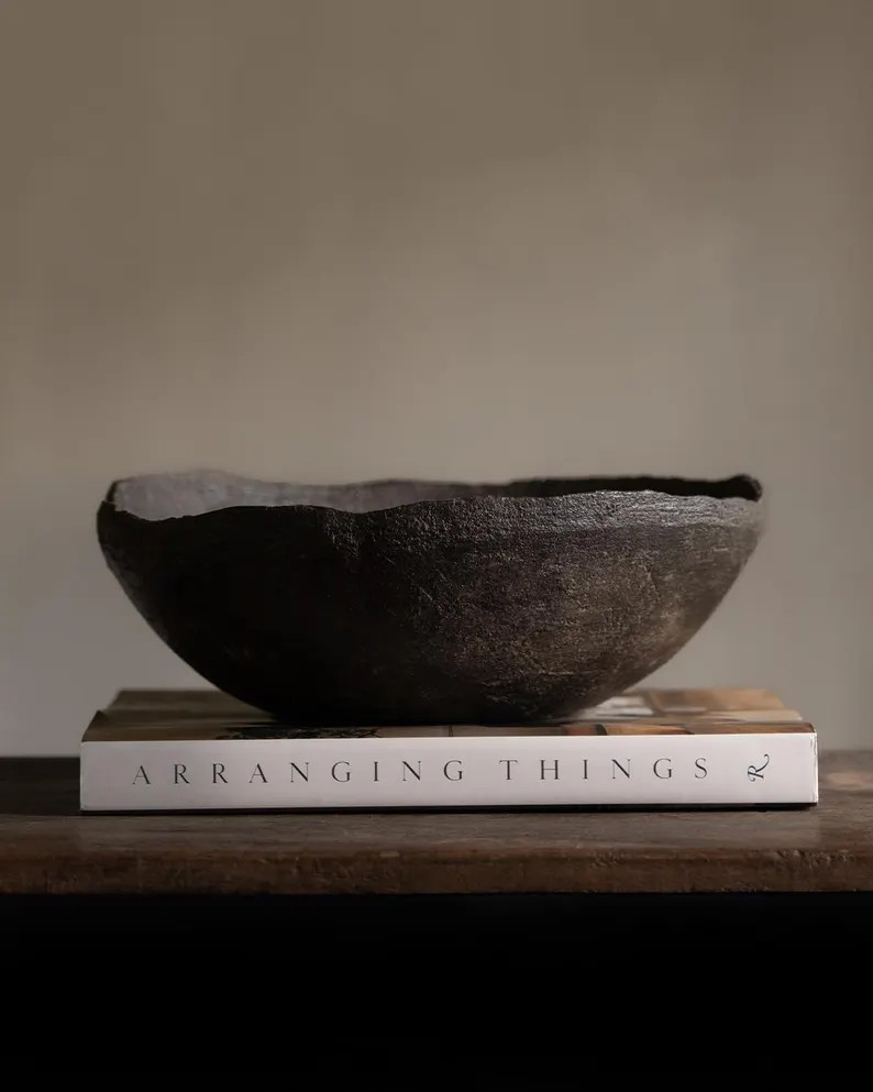 Handmade Ceramic Centerpiece Bowl | Rustic Bowl, Black Dish, Brown Dish, Rustic Farmhouse, Wabi S... | Etsy (Global)