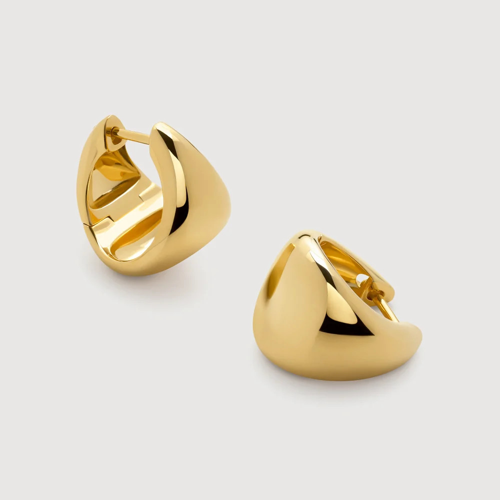 Gold Tapered Small Hoop Earrings | Monica Vinader (US)