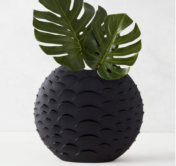 Z Gallerie Cobra Vase - Scaled Textured Spherical Silhouette - Black | Amazon (US)