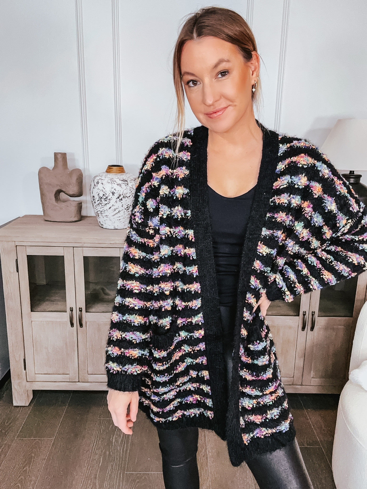 Barefoot Dreams lookalike cardigan from Walmart! This is so cozy & fits tts 

#LTKstyletip #LTKSeasonal #LTKfindsunder50