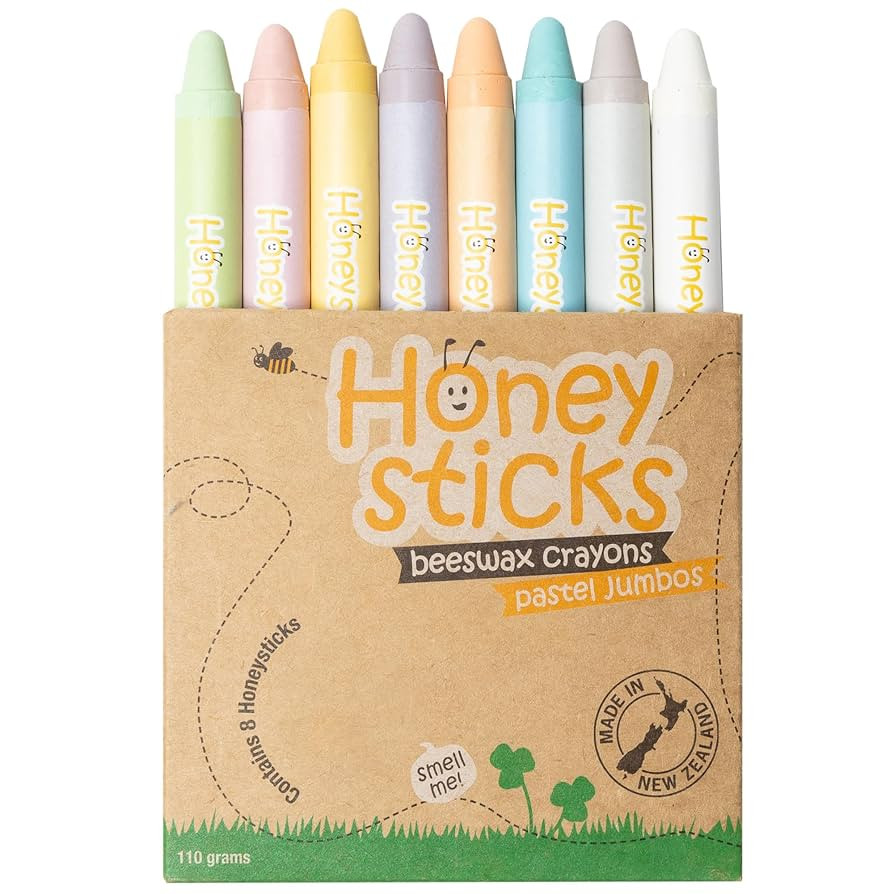 Honeysticks Jumbo Crayons (8 Pack) - Pastel Colored Non Toxic Crayons - 100% Pure Beeswax and Foo... | Amazon (US)