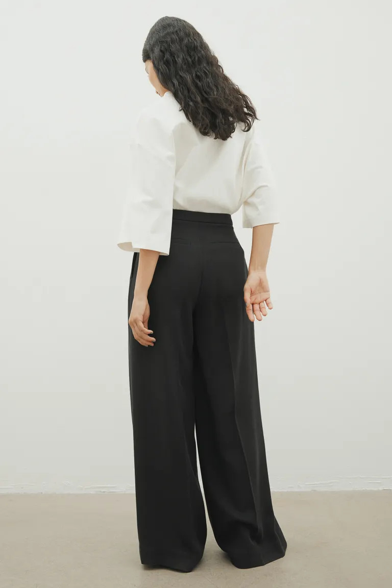 Wide wool-blend trousers | H&M (UK, MY, IN, SG, PH, TW, HK)