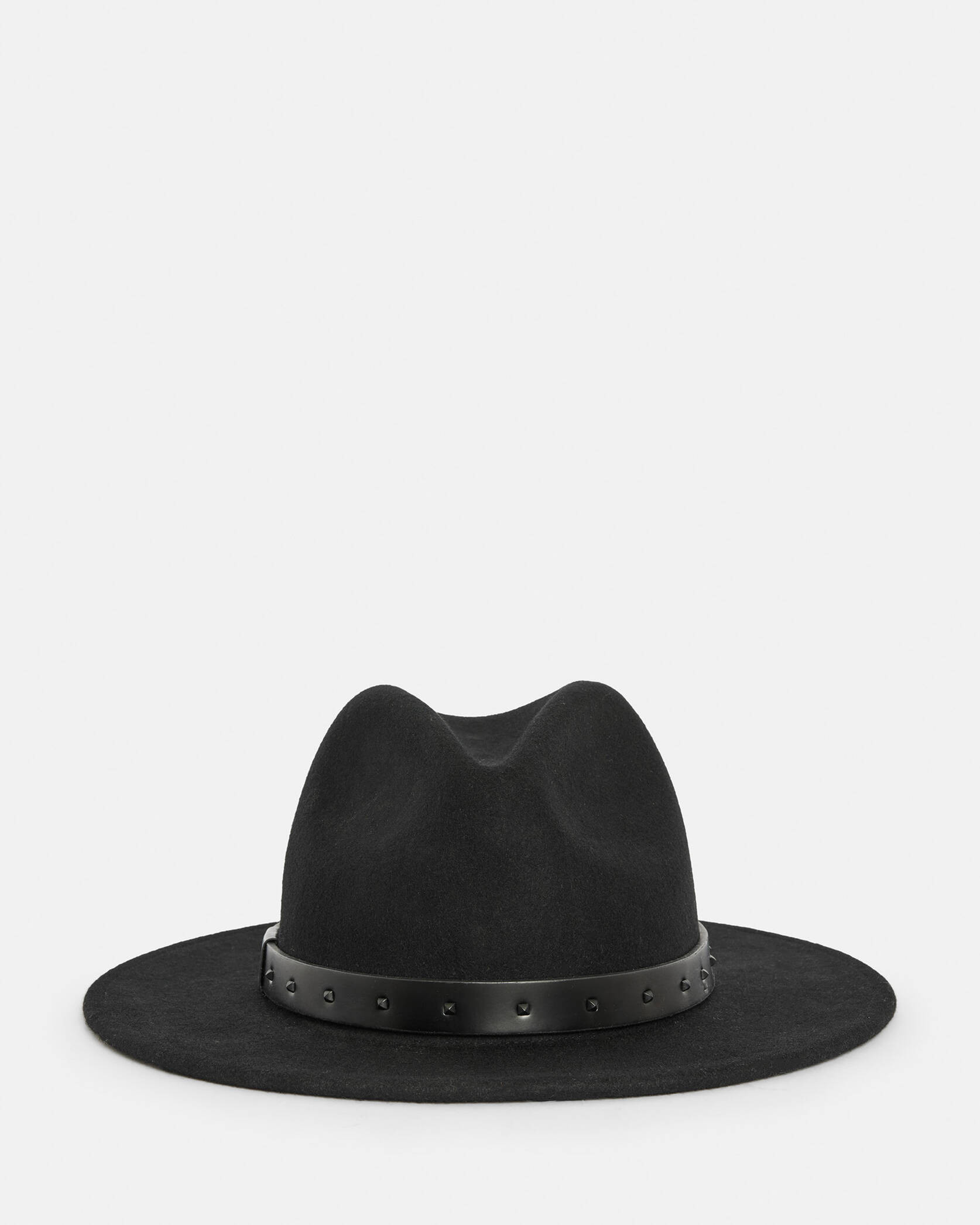 Maxie Matte Wool Studded Fedora BLACK/MATTE BLACK | ALLSAINTS | AllSaints UK
