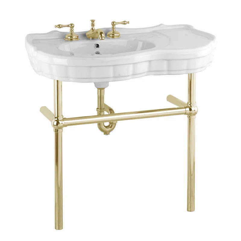 22278 The Renovators Supply Inc. Gloss U-Shaped Console Bathroom Sink with Overflow | Wayfair North America